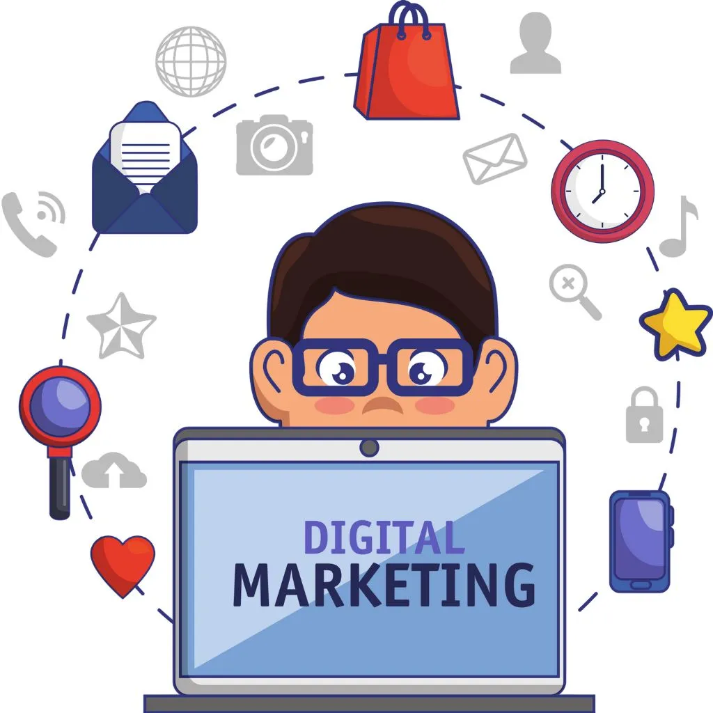 Vector showing digital marketing