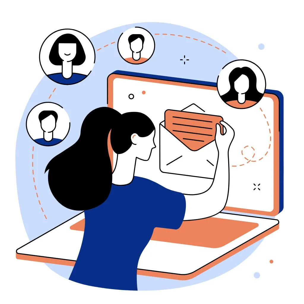 vector showing email marketing
