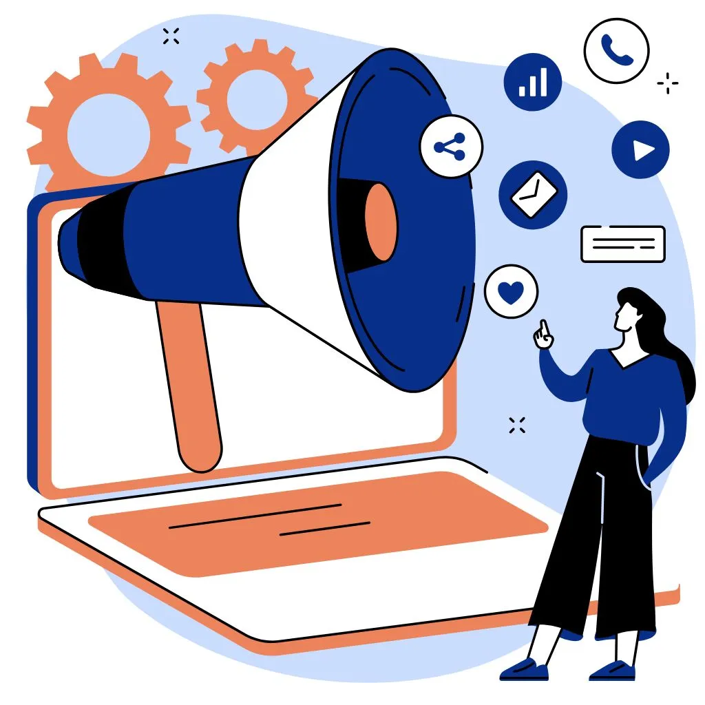 vector showing social media maketing