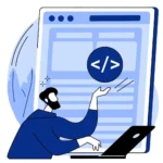 A vector showing software solution services
